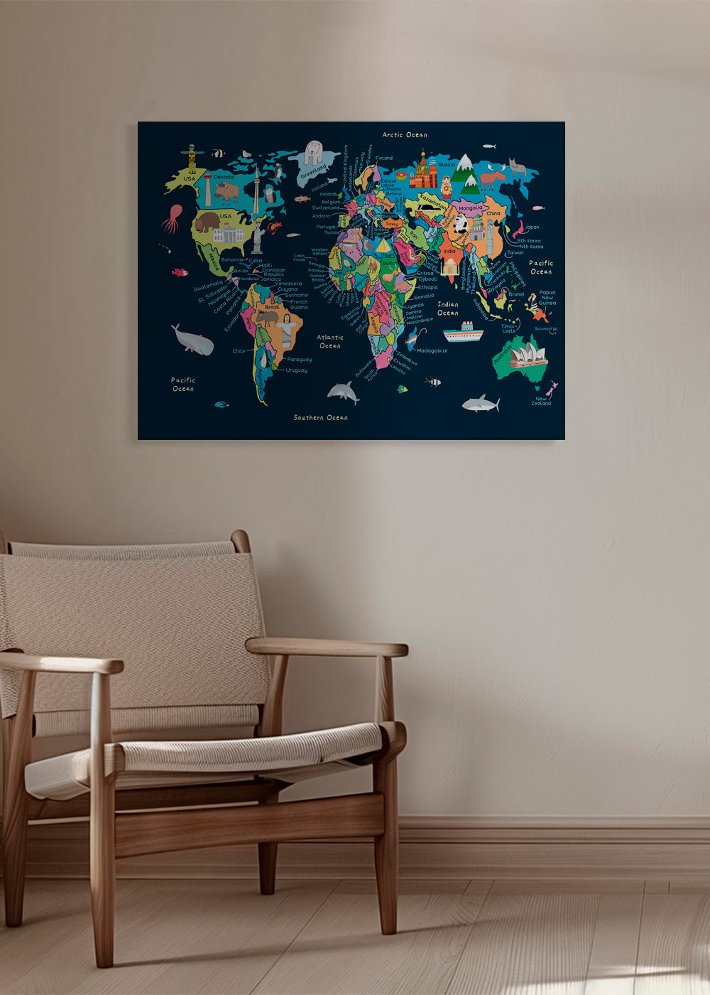 Educational Illustrated Map of the World for Kids - Carla Daly 
