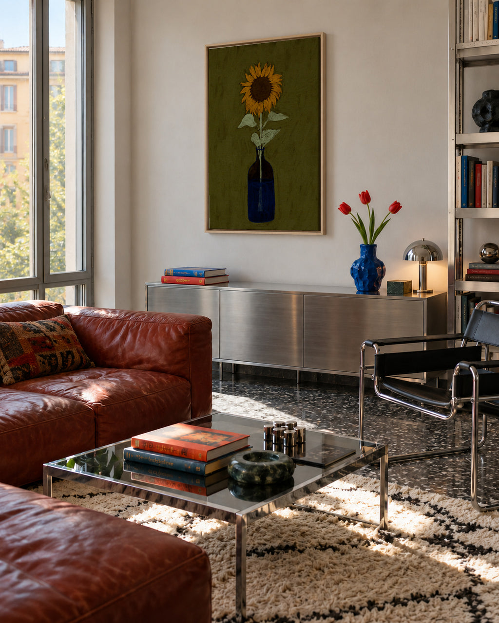 Radiant view - Framed canvas in an interior