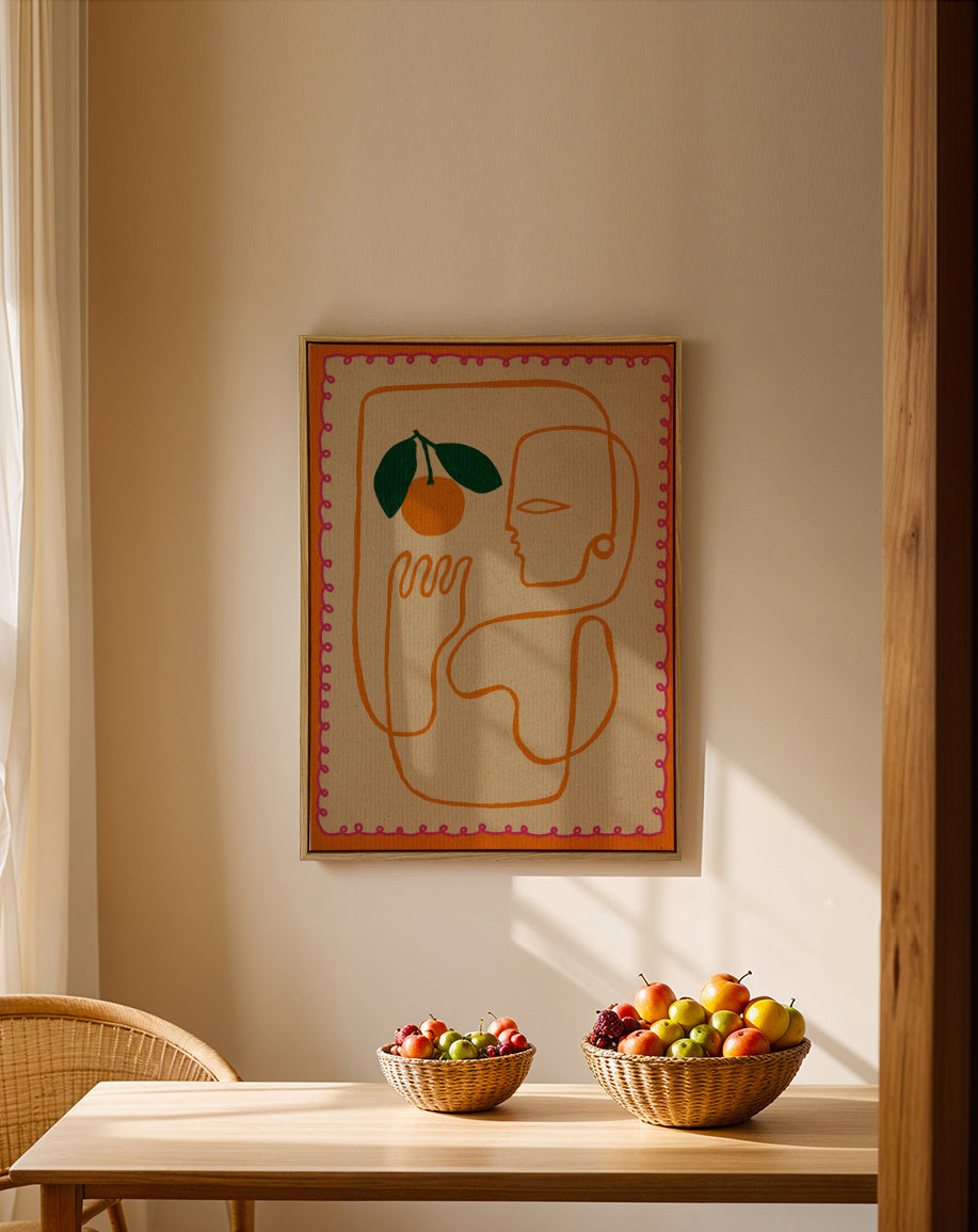 Fruit fiesta 1 - Framed canvas in an interior