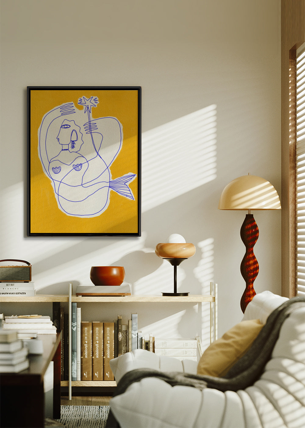 Mermaid - Framed canvas in an interior
