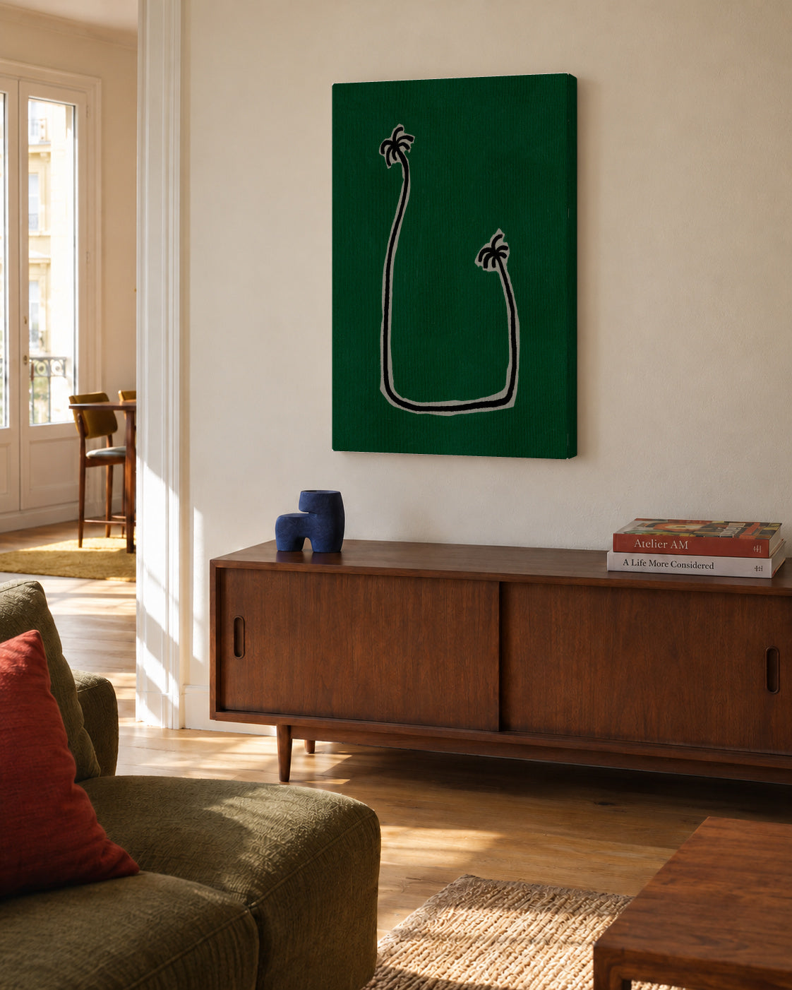 Soul bound - Green - Unframed canvas in an interior