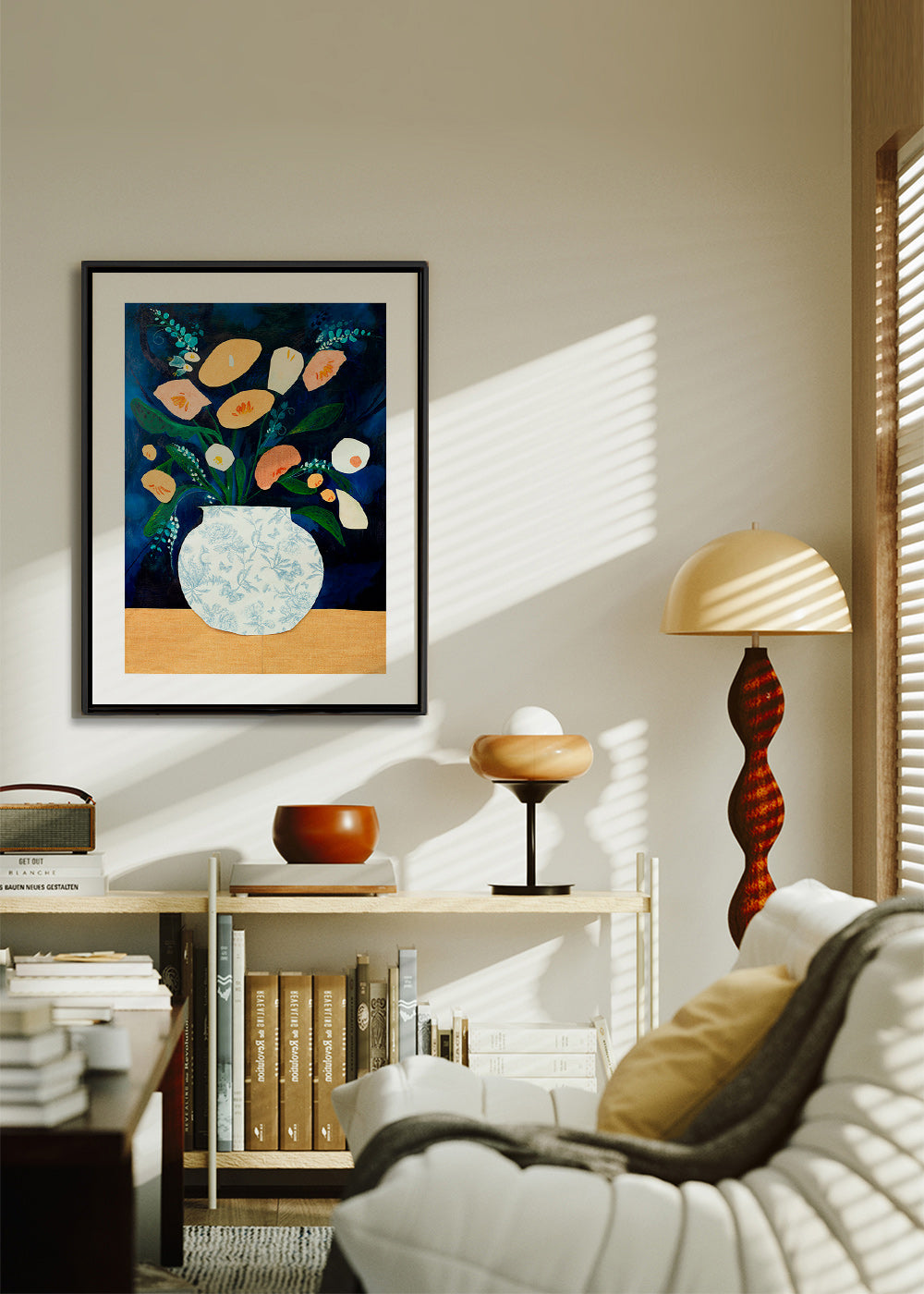 Lámina botánica con ramo en jarrón – Canvas1