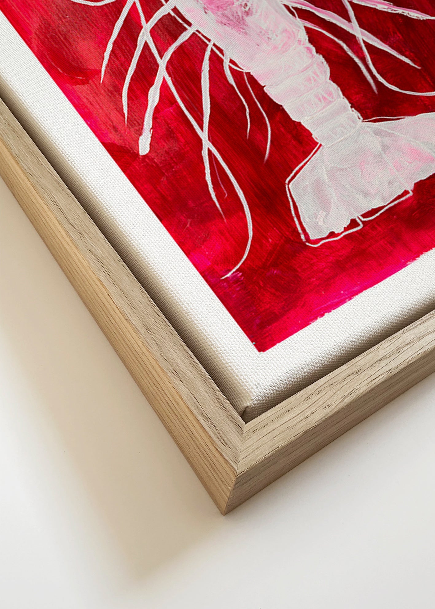 Cuadro de cocina: langosta blanca sobre fondo rojo – Canvas detail