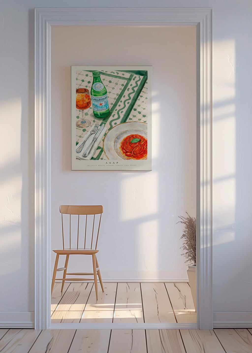 Art de cuisine Aperol Spritz et pâtes