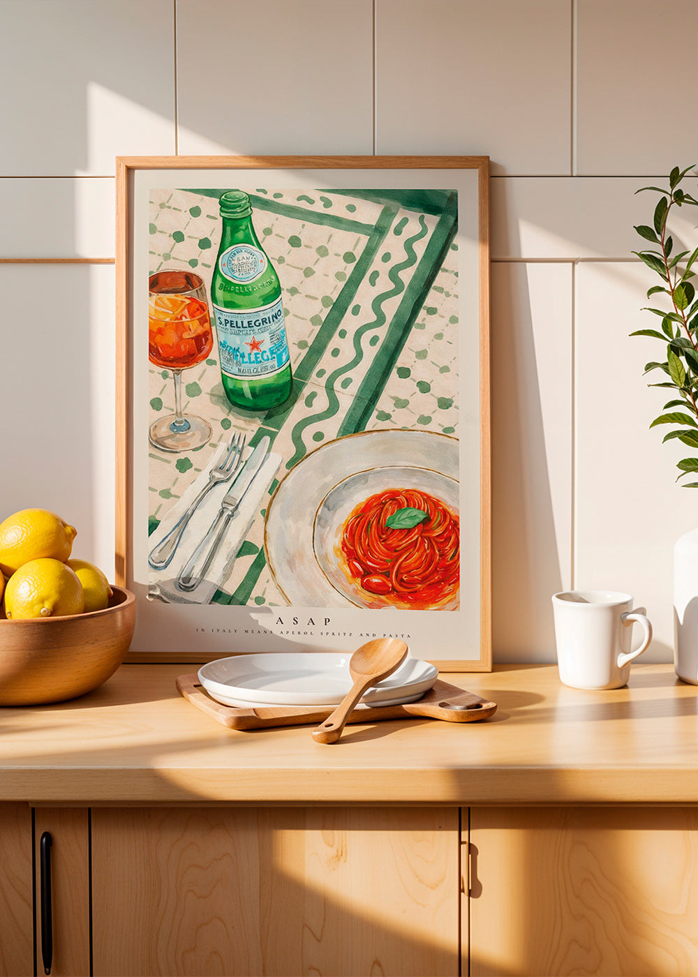Art de cuisine Aperol Spritz et pâtes