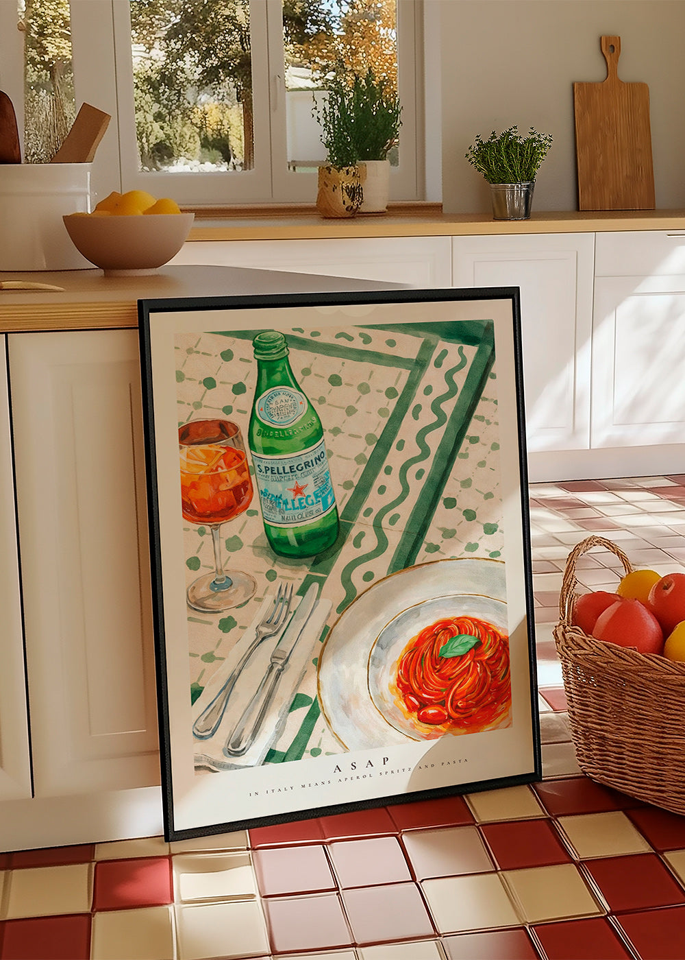 Art de cuisine Aperol Spritz et pâtes