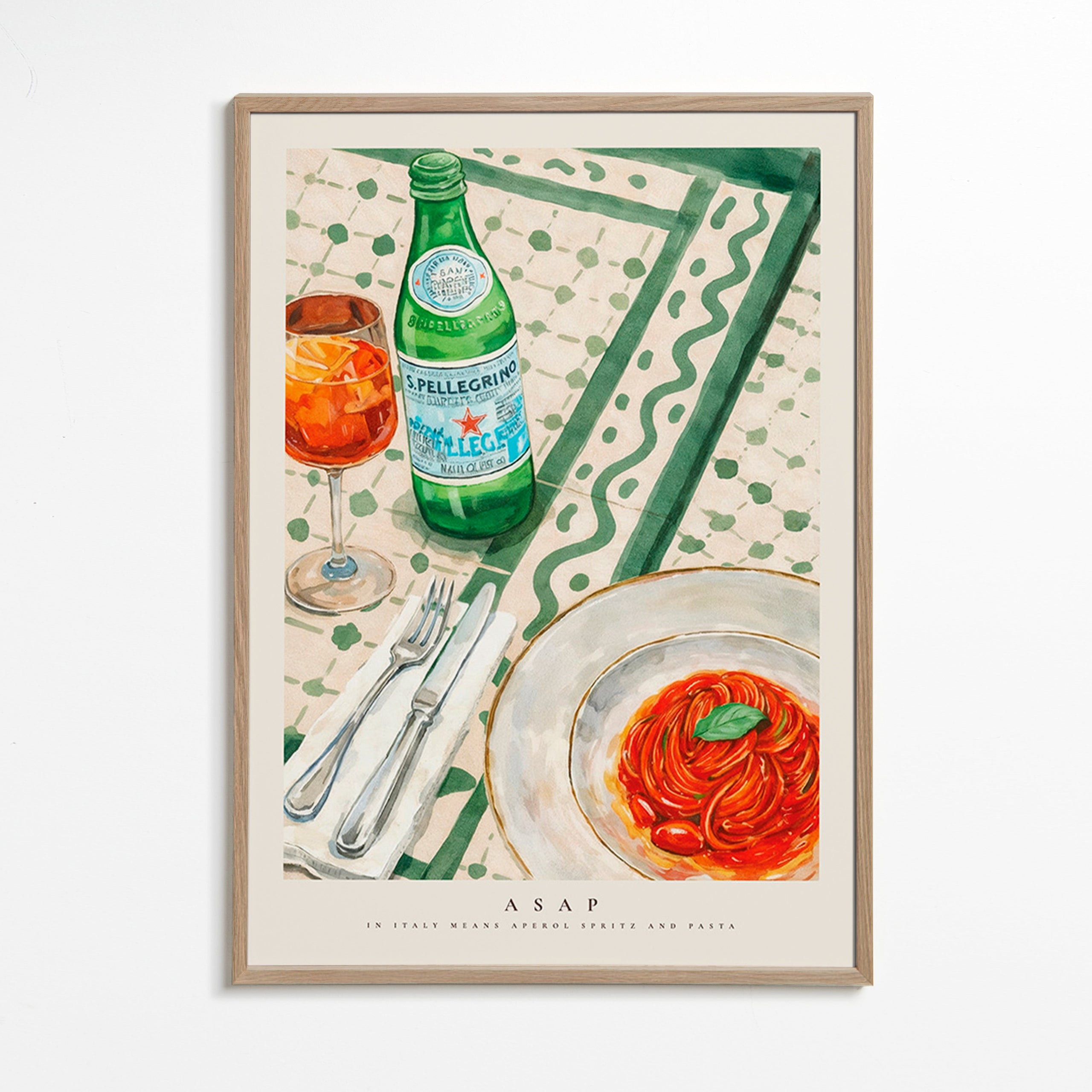 Art de cuisine Aperol Spritz et pâtes