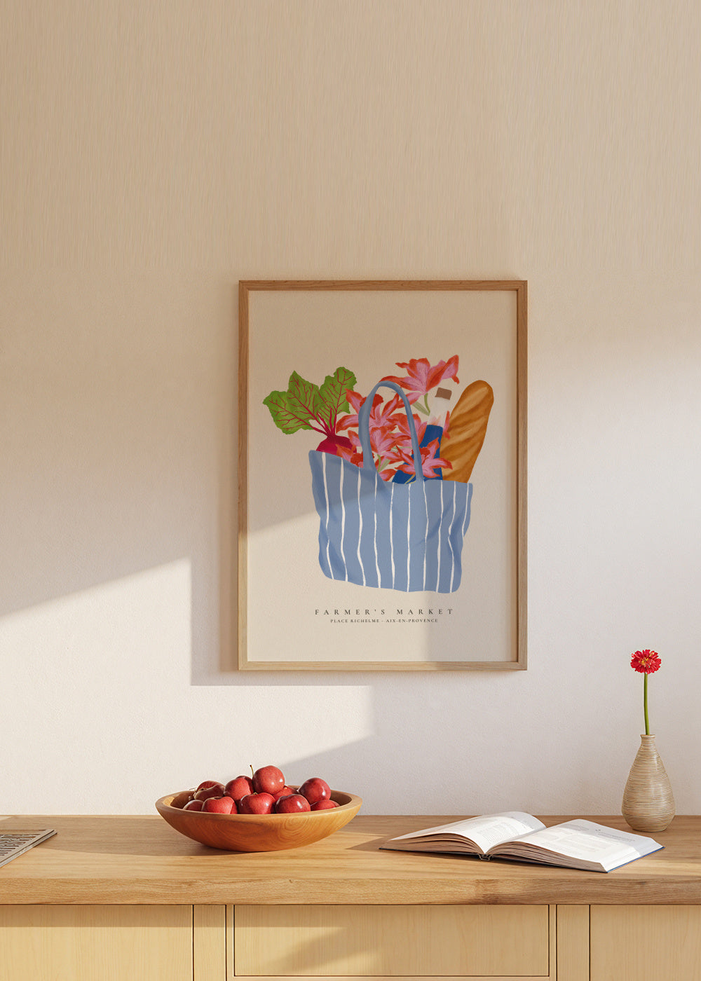 Le Marché - Framed poster in an interior