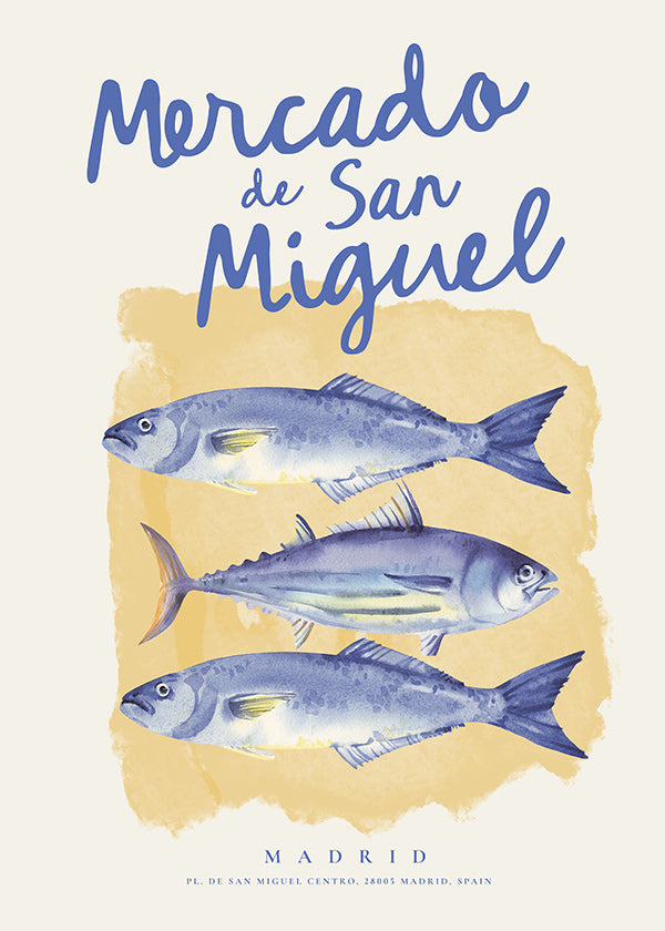 Art de cuisine Mercado de San Miguel, poissons bleus