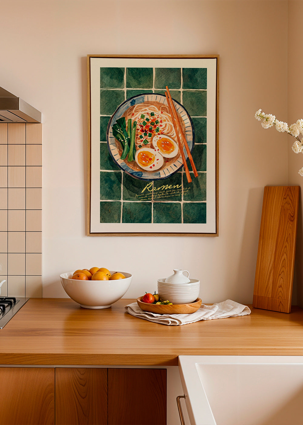 Art de cuisine Ramen en aquarelle