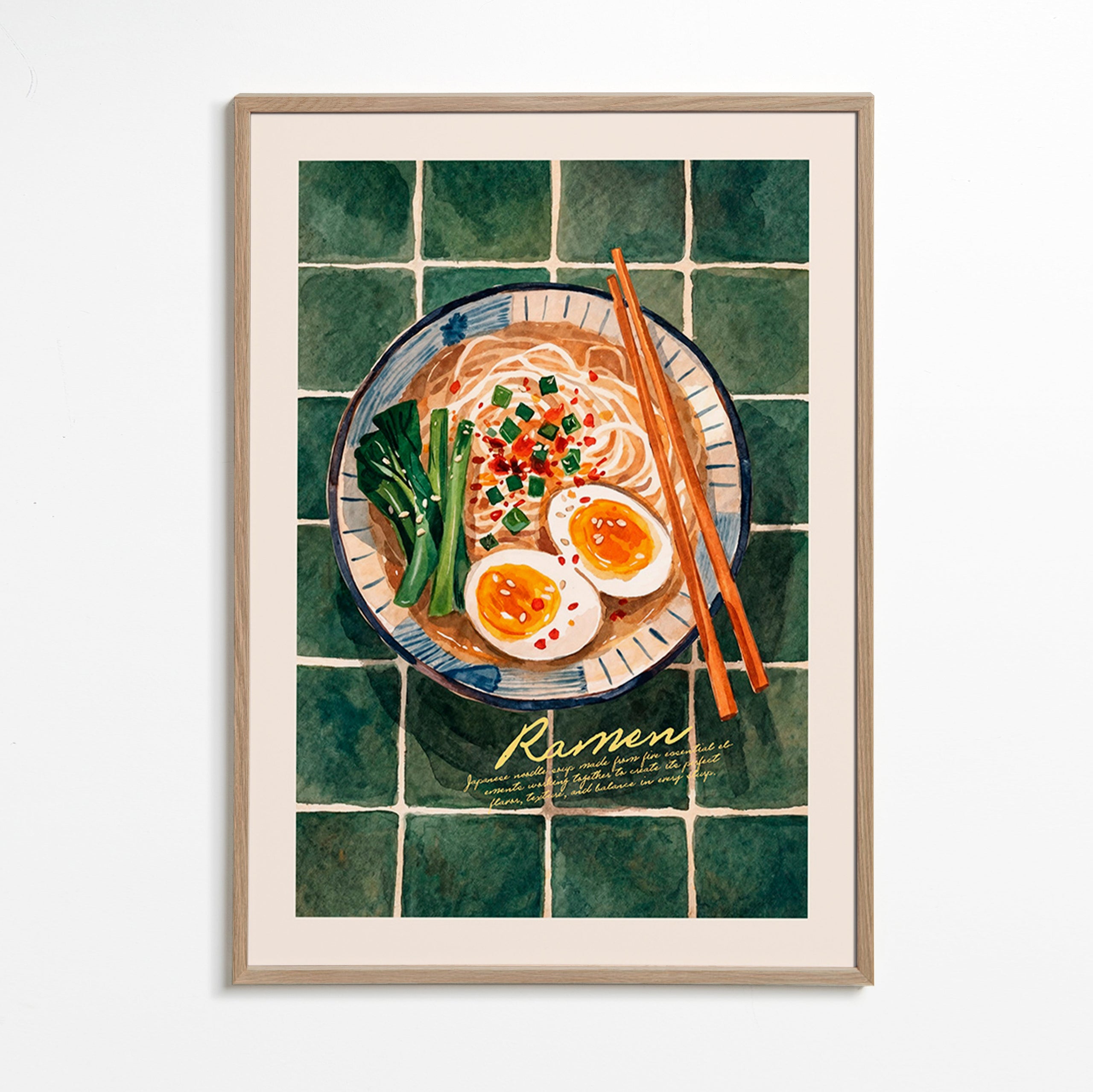 Art de cuisine Ramen en aquarelle