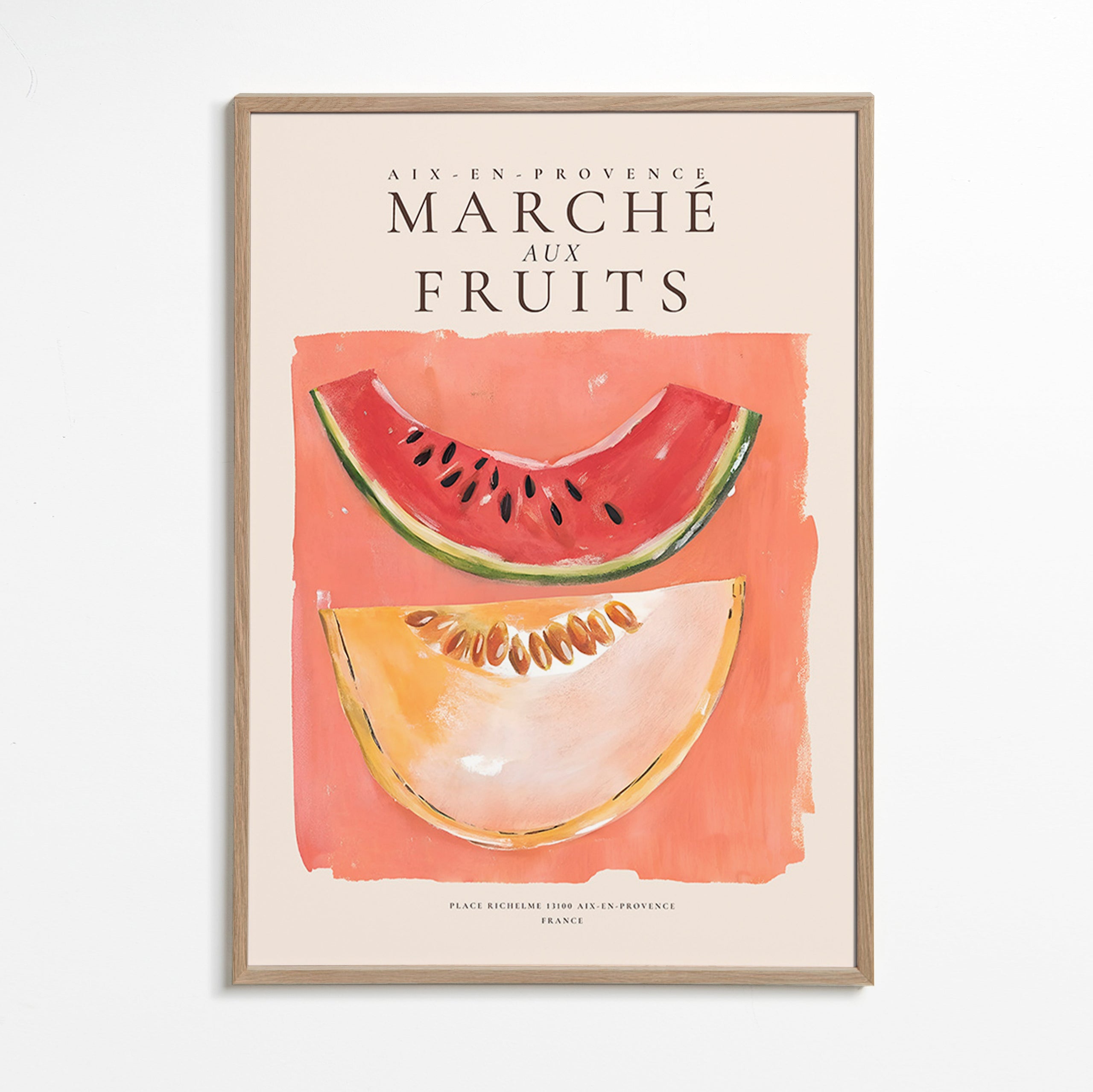 Art de cuisine Marché aux Fruits, tranches de melon et pastèque