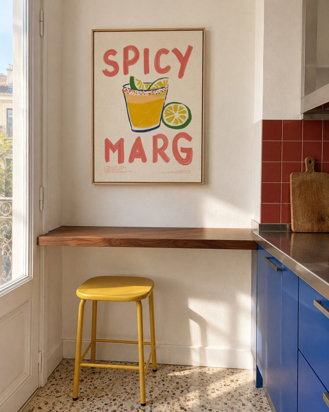 Spicy Marg - Framed canvas in an interior