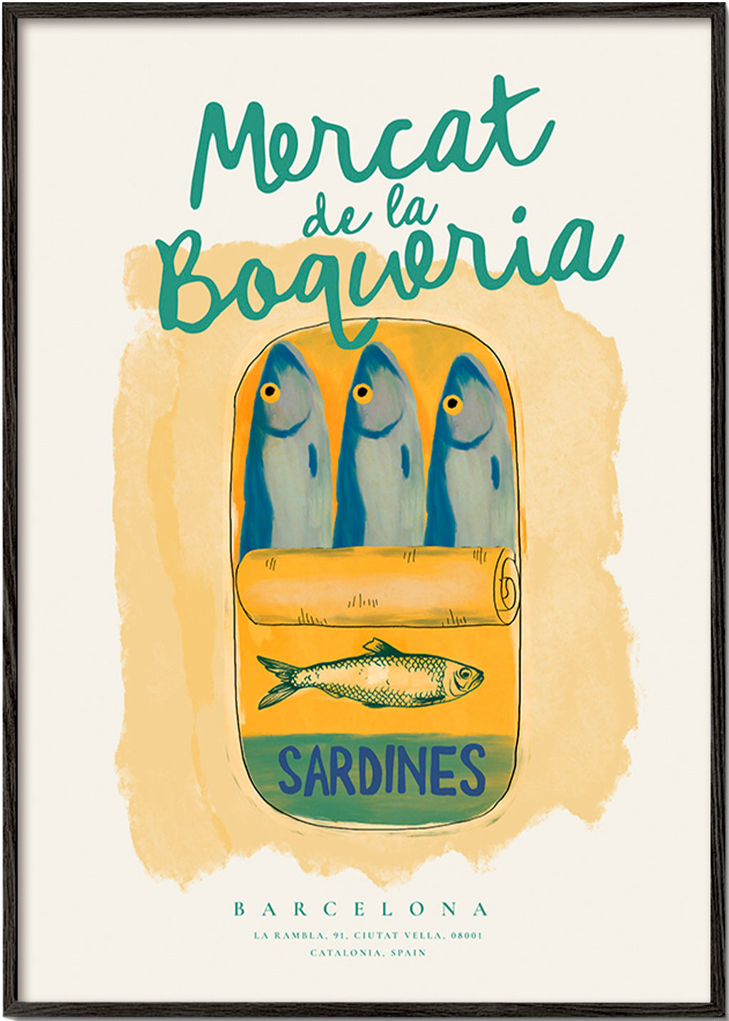 Art de cuisine Mercat de la Boqueria - sardines en boîte