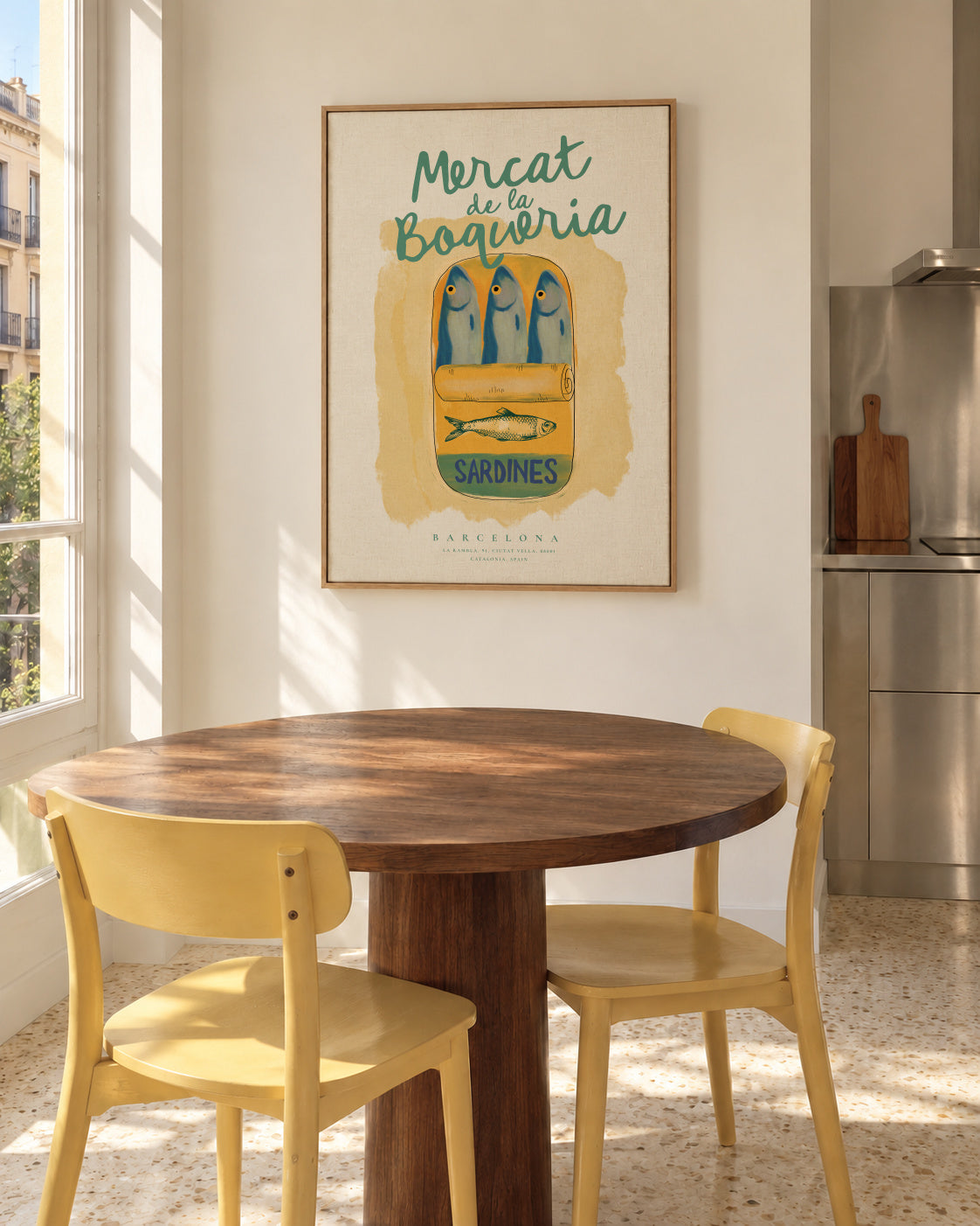 Mercat de la Boqueria - Framed canvas in an interior