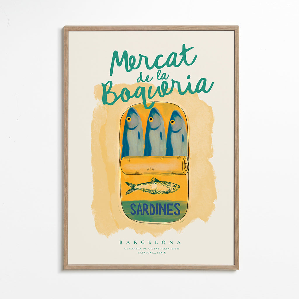 Art de cuisine Mercat de la Boqueria - sardines en boîte