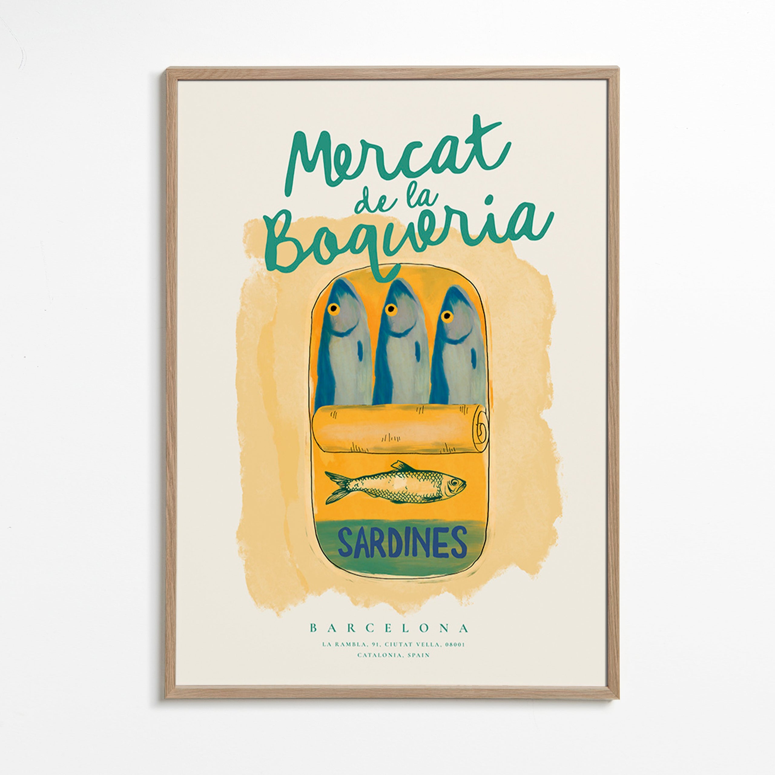 Art de cuisine Mercat de la Boqueria - sardines en boîte