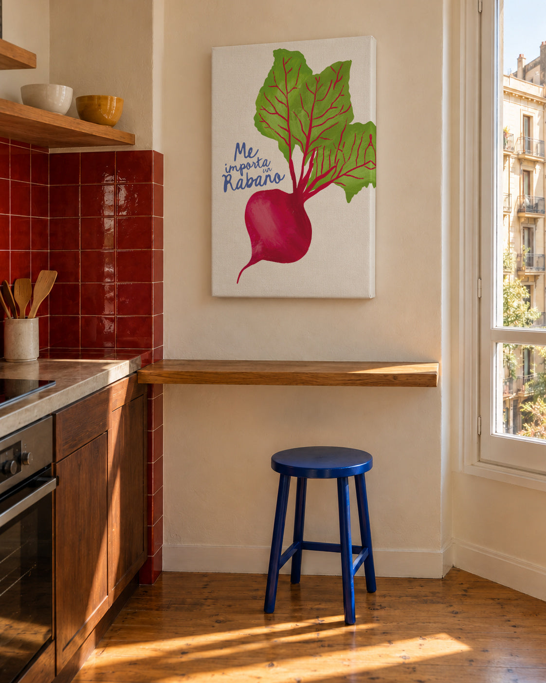Me Importa un Rabano - Unframed canvas in an interior