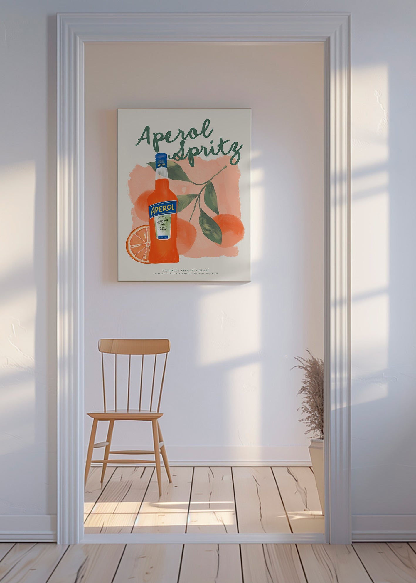 Art de cuisine Aperol Spritz bouteille et oranges