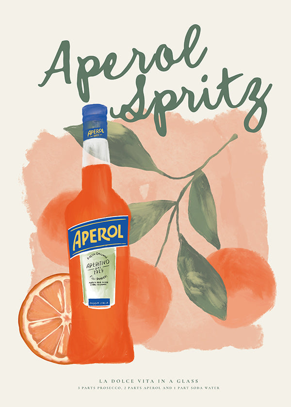 Art de cuisine Aperol Spritz bouteille et oranges