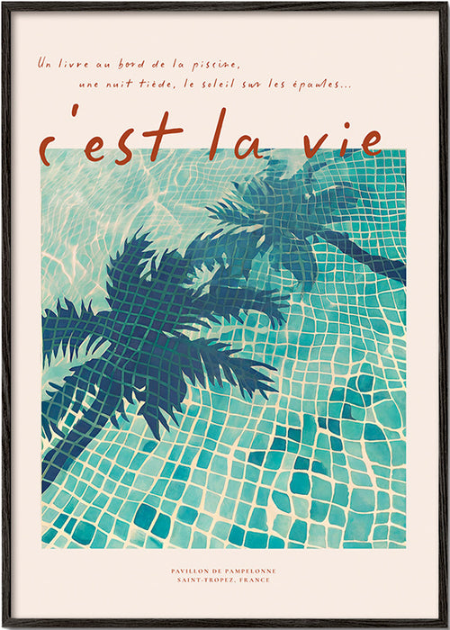 Illustration de piscine ombres de palmiers
