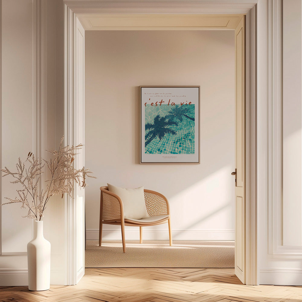Illustration de piscine ombres de palmiers