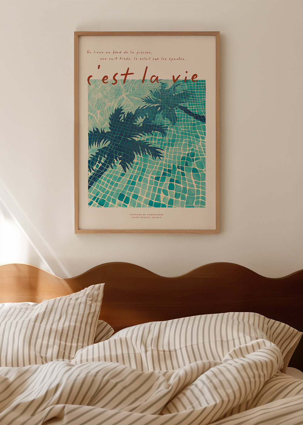 Illustration de piscine ombres de palmiers
