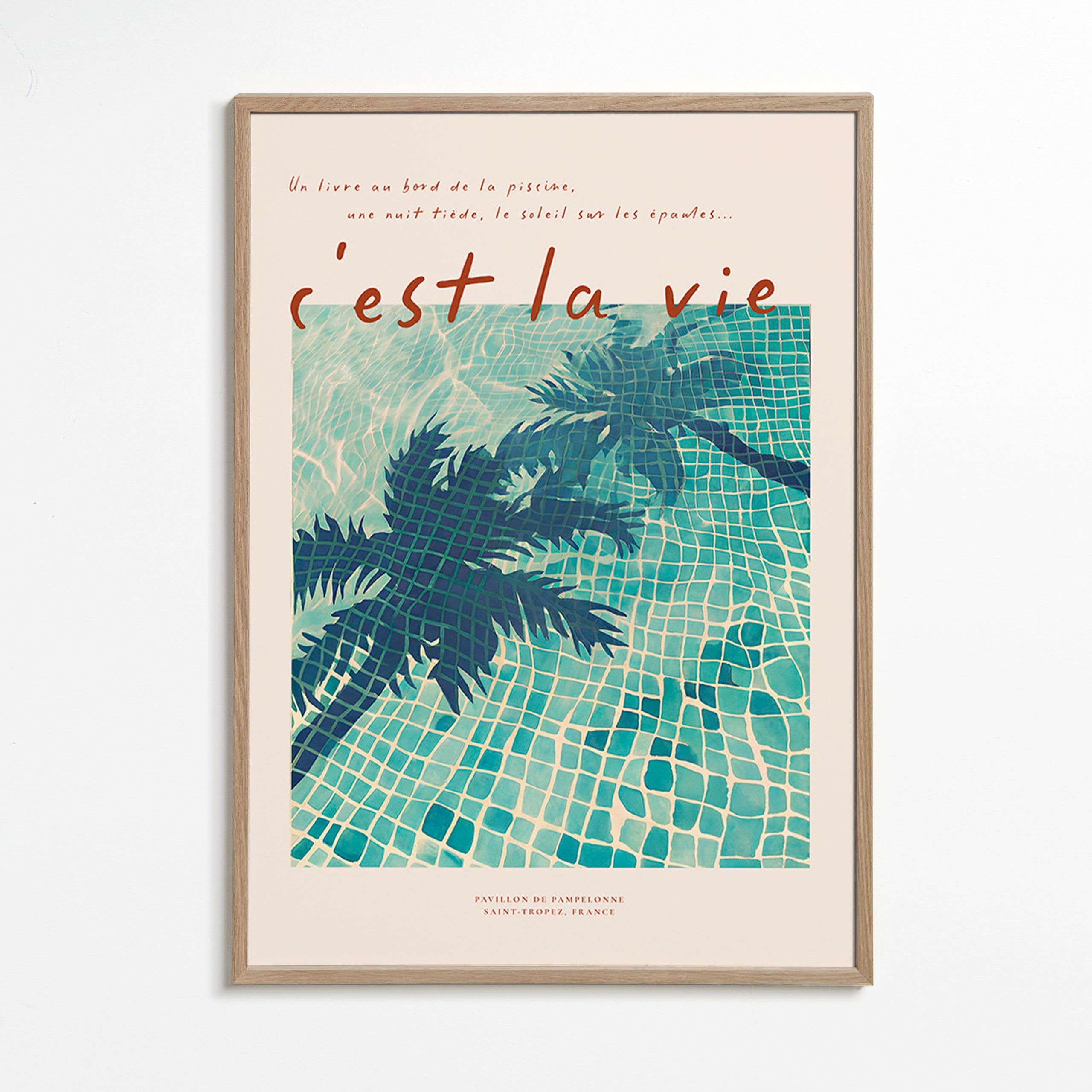 Illustration de piscine ombres de palmiers