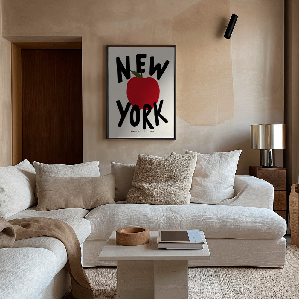 Art de cuisine New York pomme rouge graphique