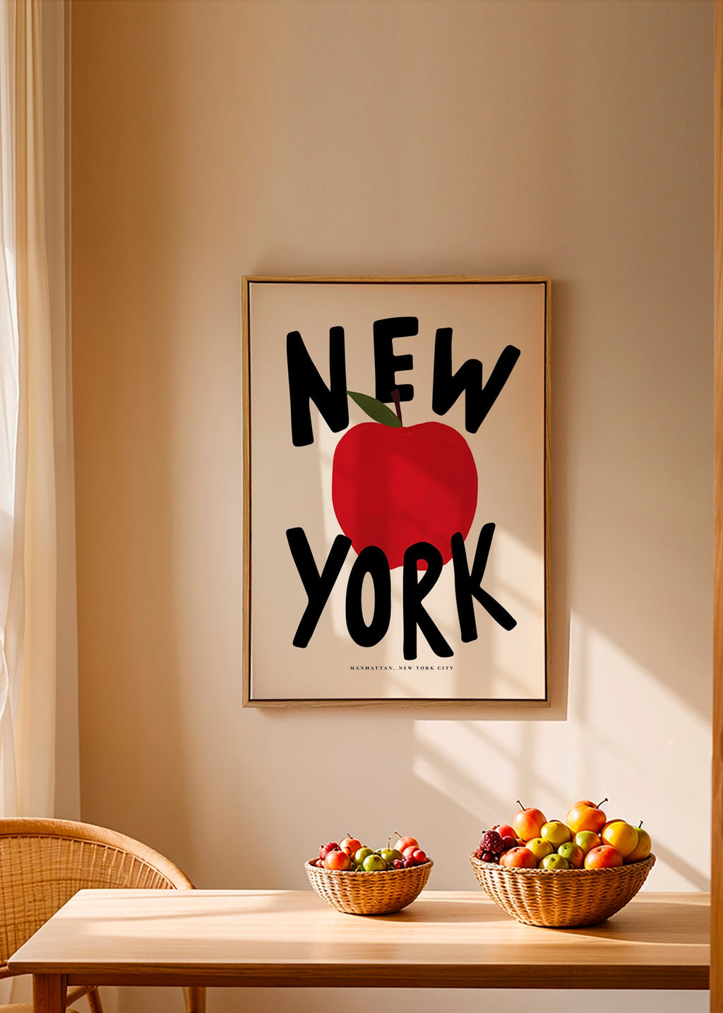 Art de cuisine New York pomme rouge graphique