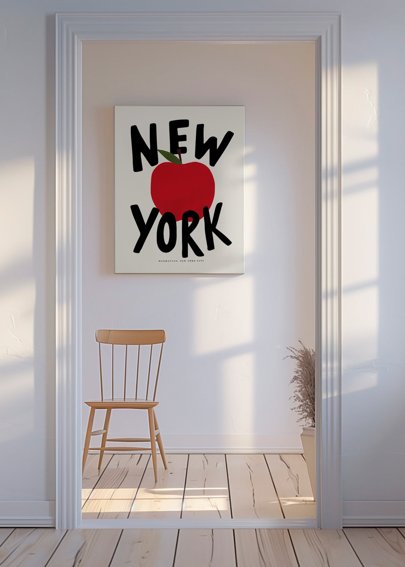 Art de cuisine New York pomme rouge graphique