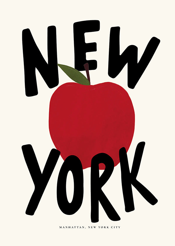 Art de cuisine New York pomme rouge graphique