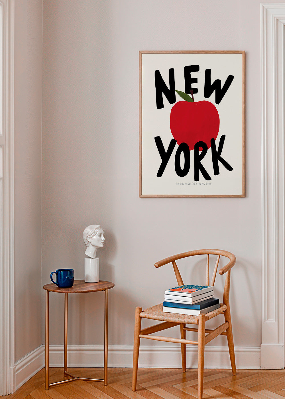 Art de cuisine New York pomme rouge graphique