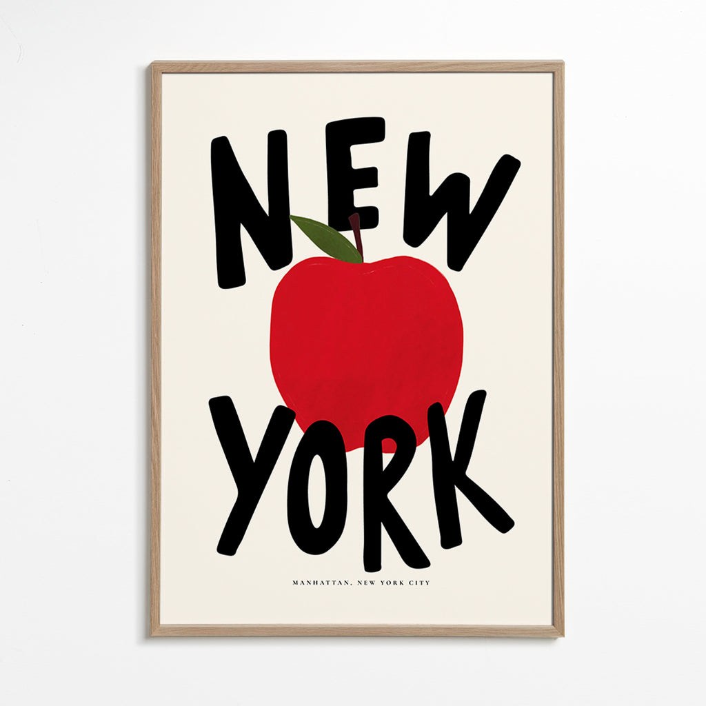 Art de cuisine New York pomme rouge graphique