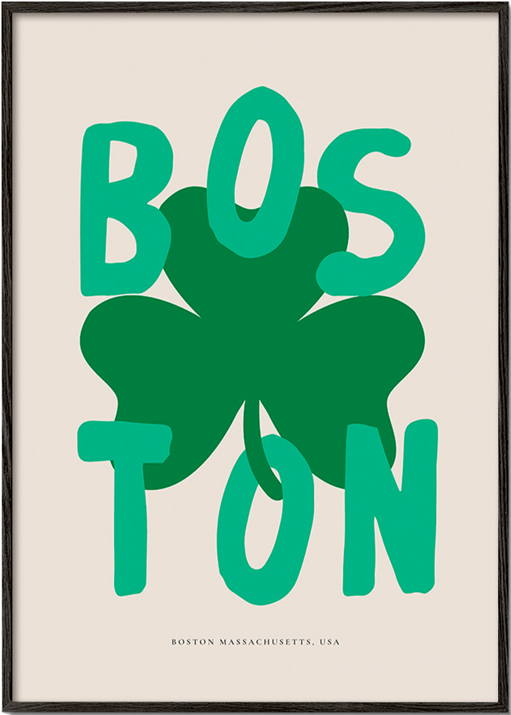 Tableau de voyage Boston avec trèfle graphique