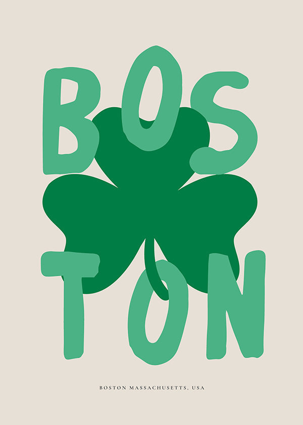 Tableau de voyage Boston avec trèfle graphique