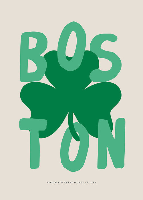 Tableau de voyage Boston avec trèfle graphique