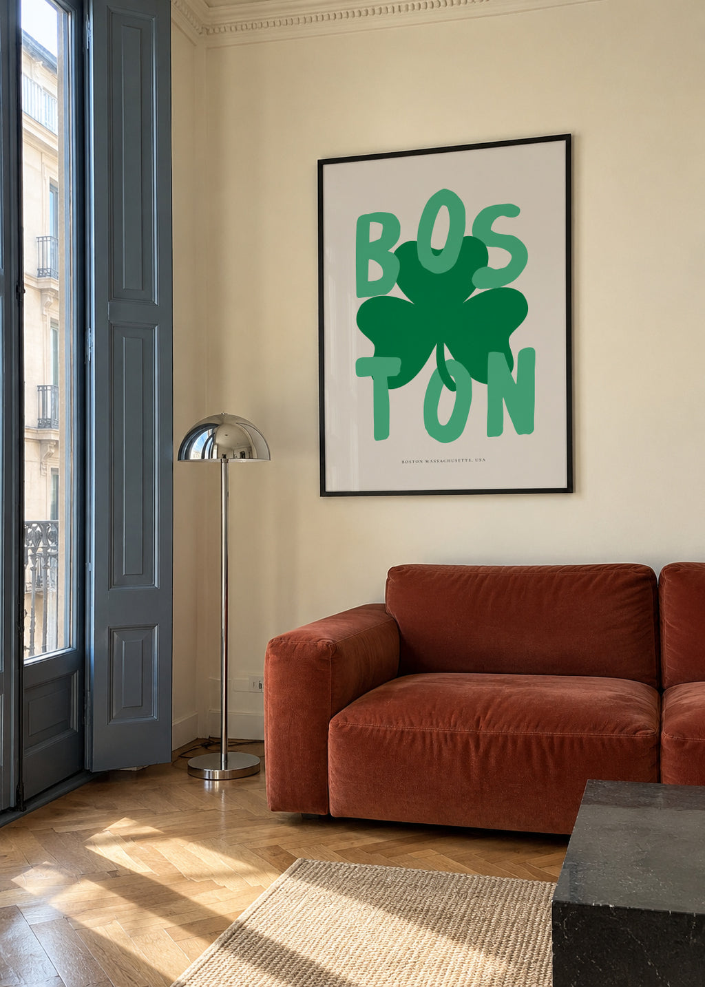 Boston - Framed poster in an interior