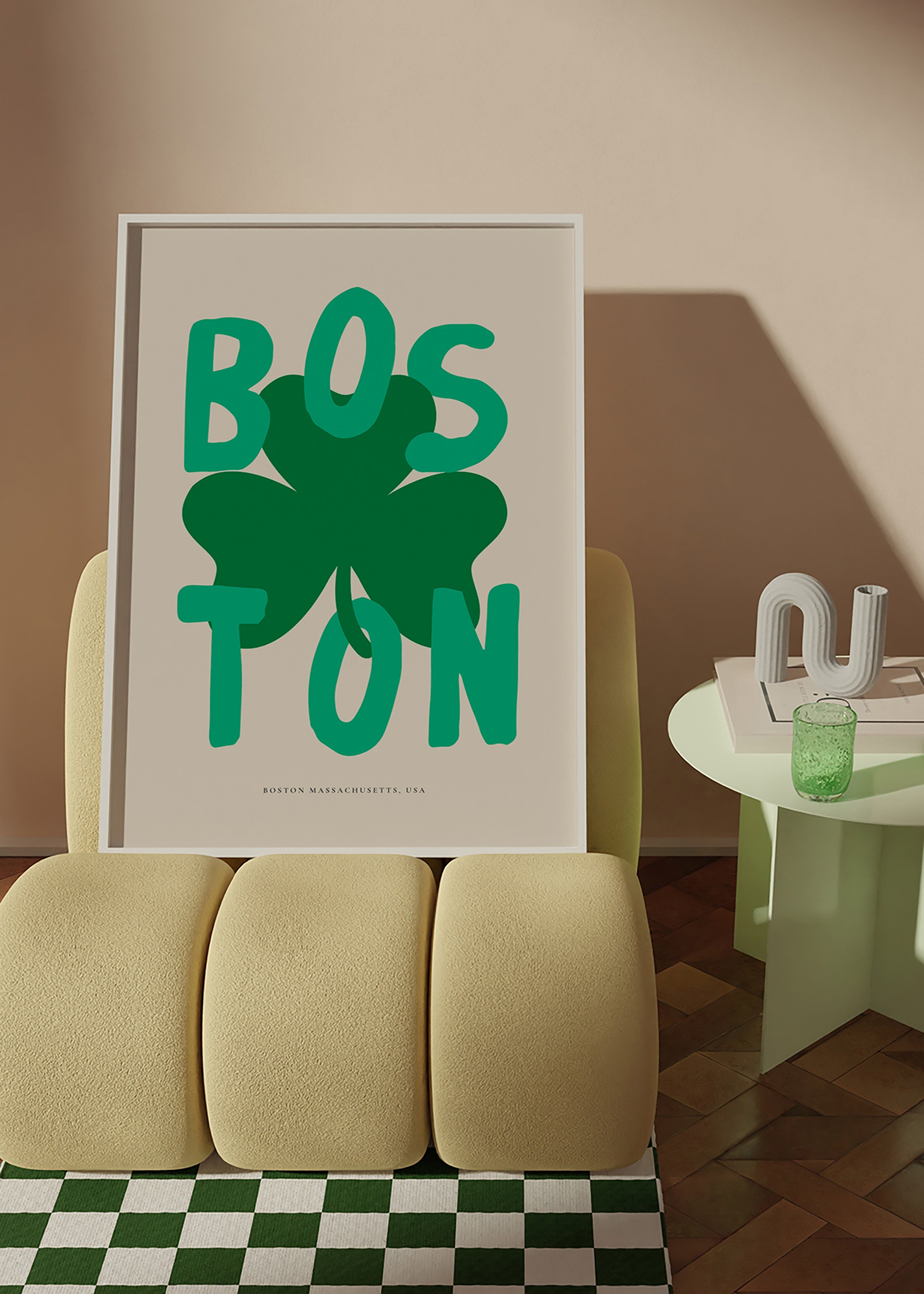 Tableau de voyage Boston avec trèfle graphique