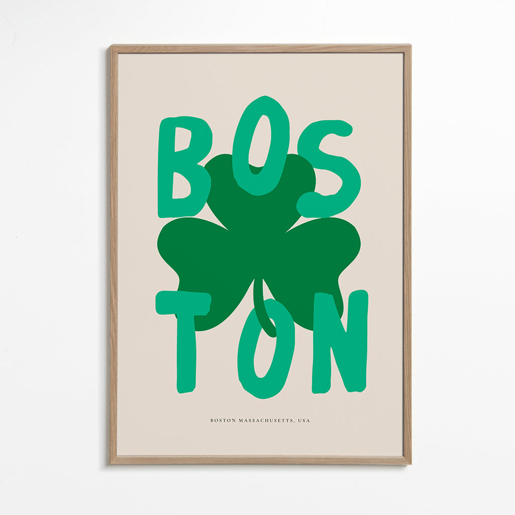 Tableau de voyage Boston avec trèfle graphique