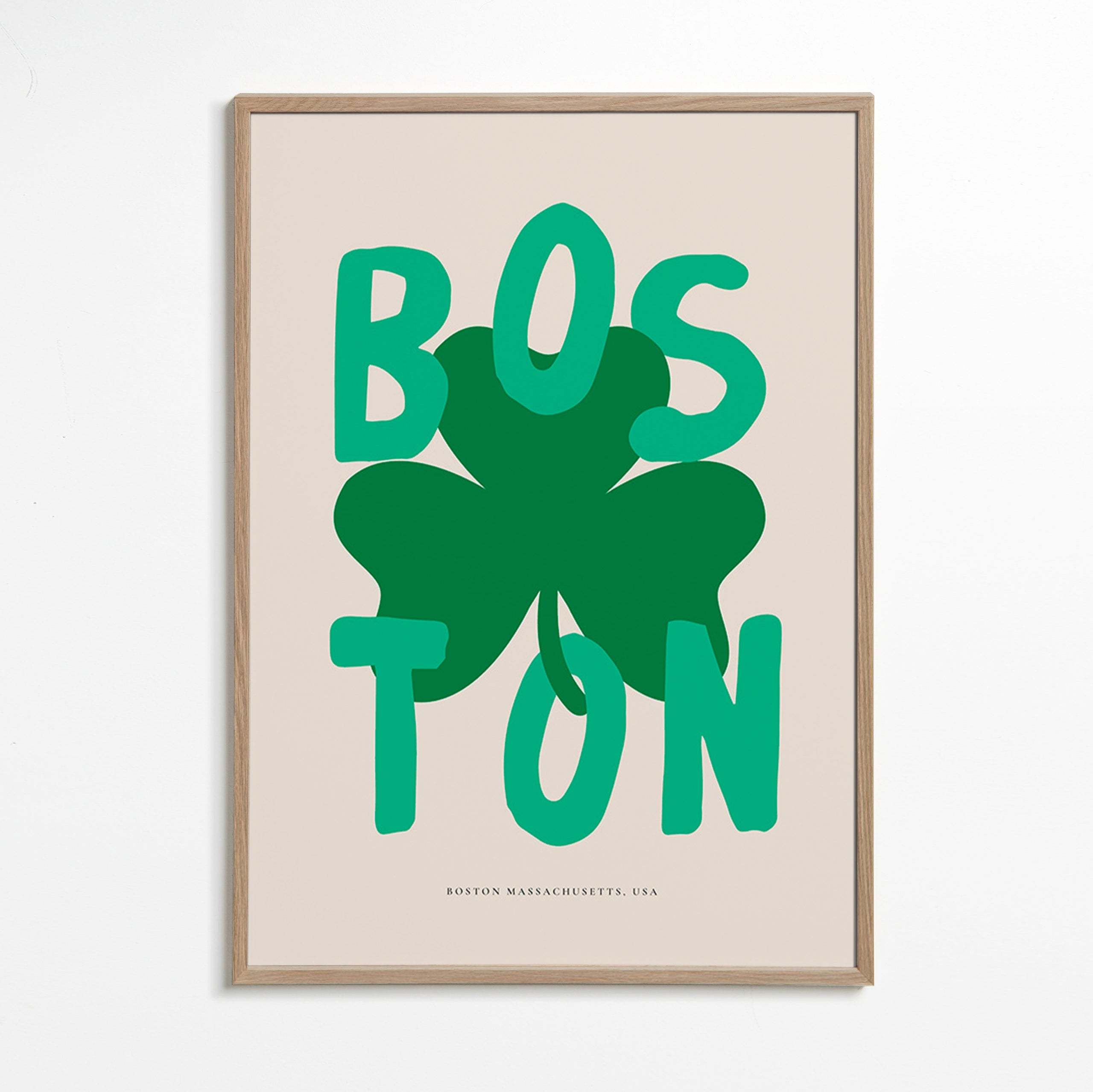 Tableau de voyage Boston avec trèfle graphique