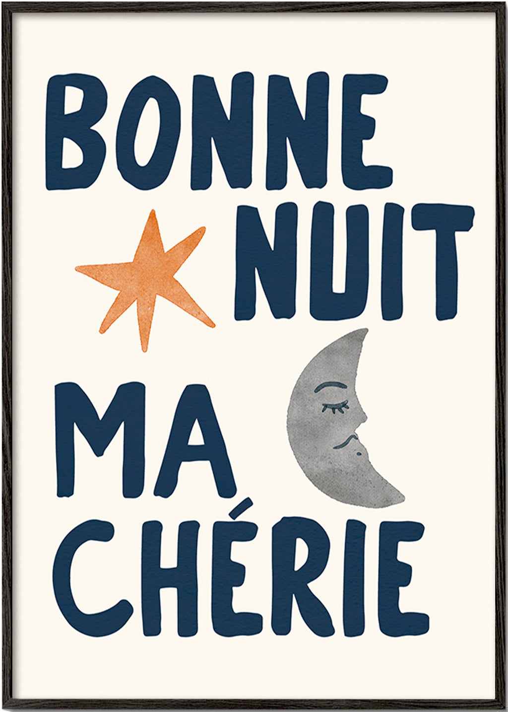 Affiche enfantine 'bonne nuit' con lune