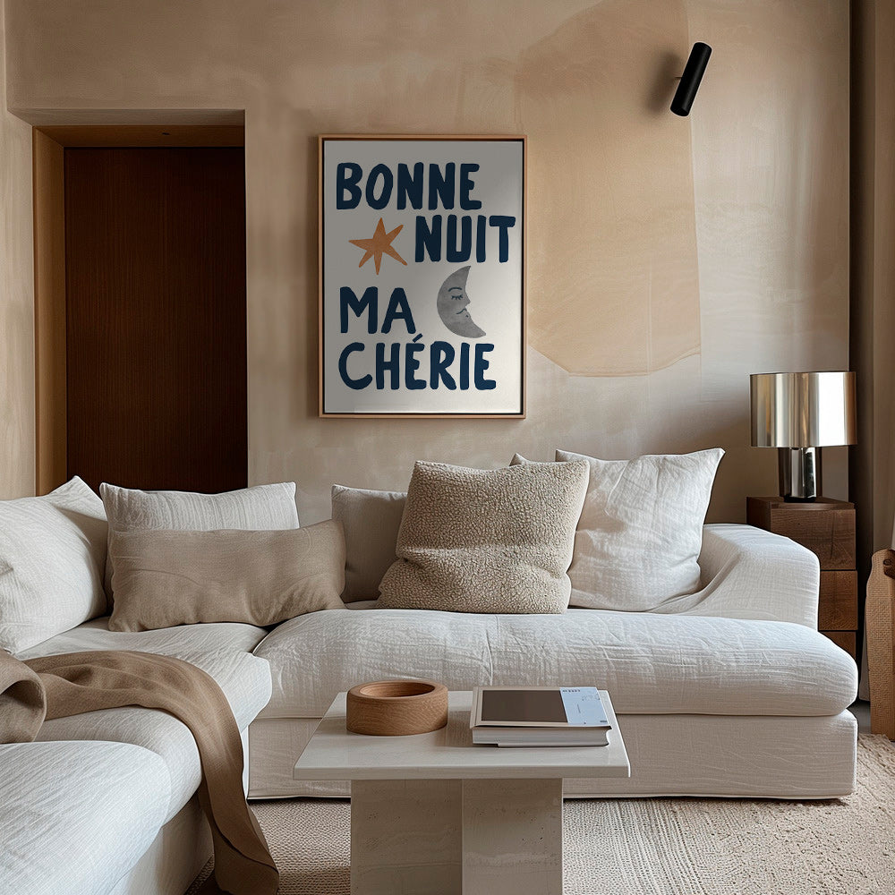 Affiche enfantine 'bonne nuit' con lune