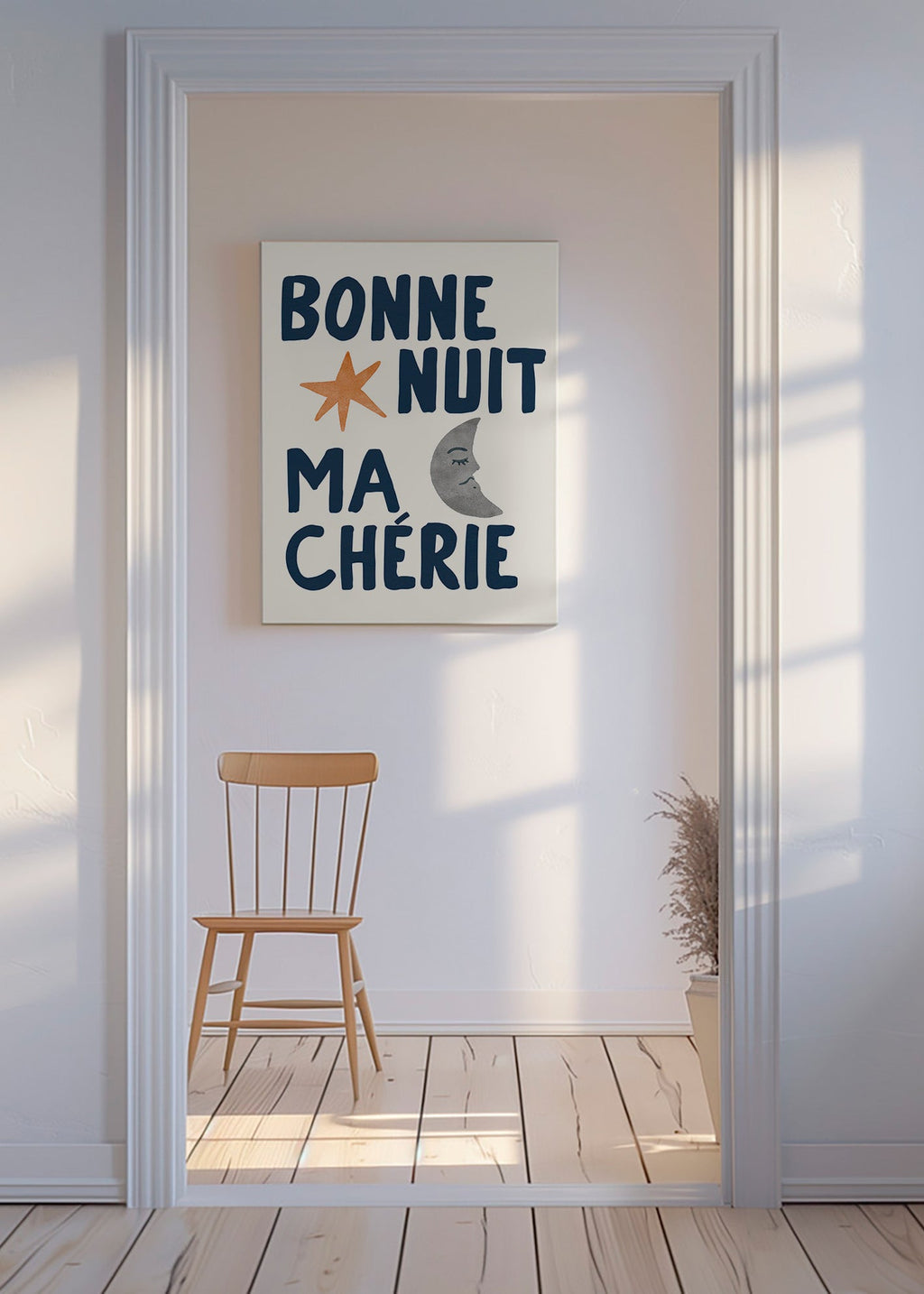 Affiche enfantine 'bonne nuit' con lune