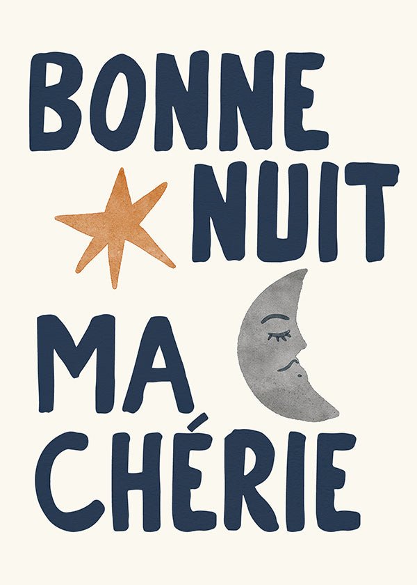 Affiche enfantine 'bonne nuit' con lune
