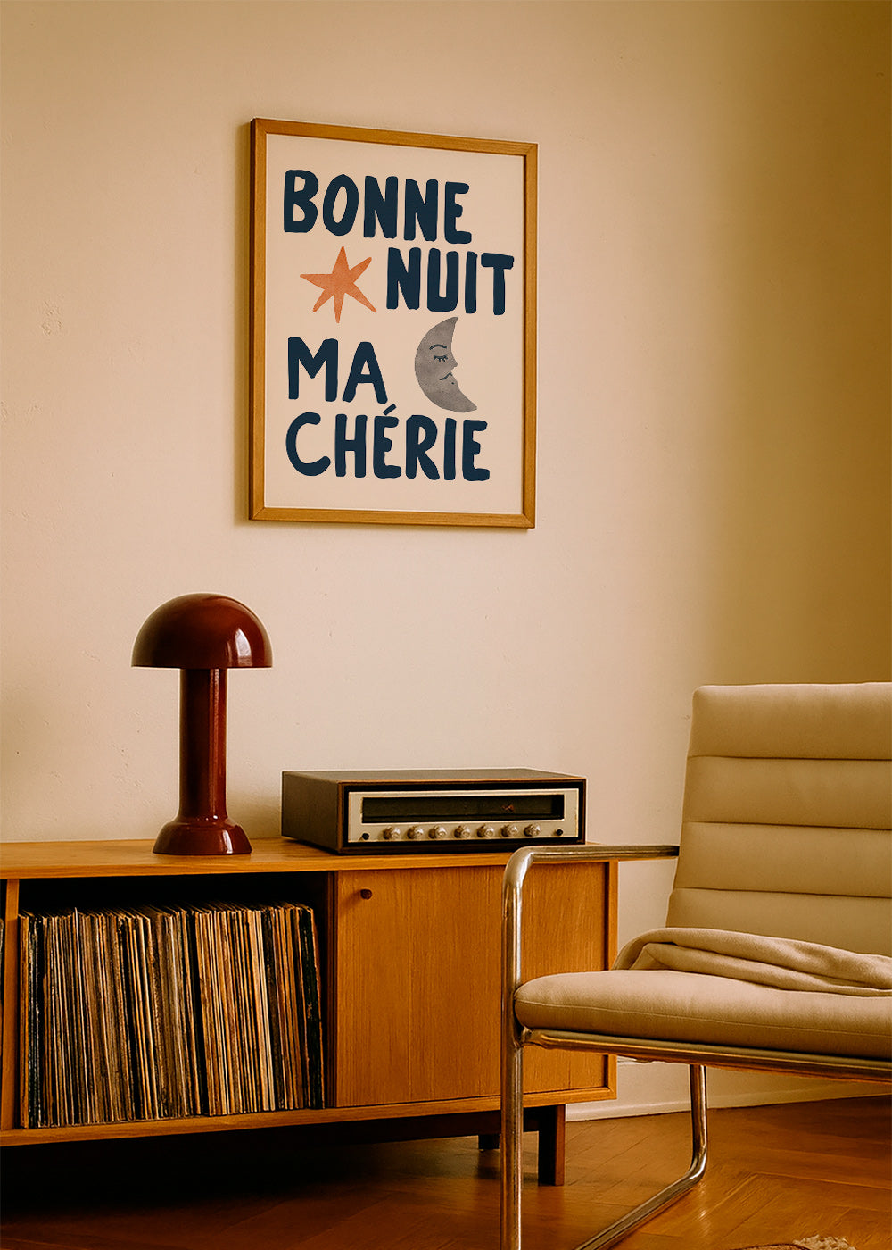 Affiche enfantine 'bonne nuit' con lune