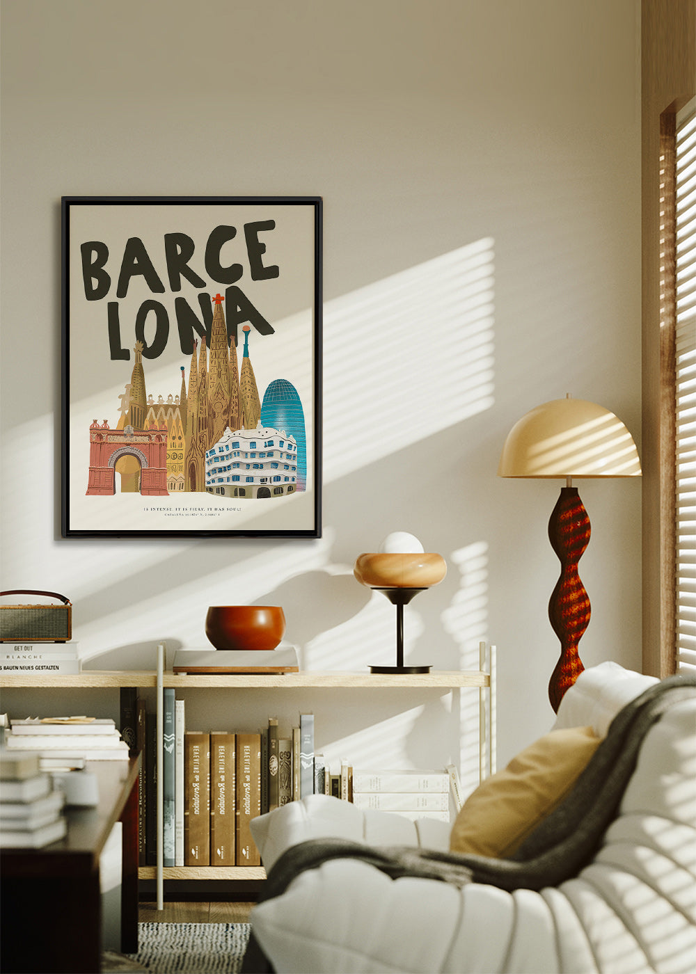 Art de ville Barcelone illustré et typographique