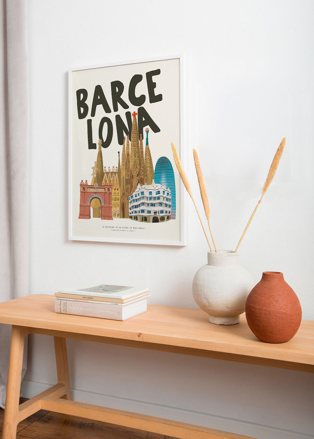 Art de ville Barcelone illustré et typographique