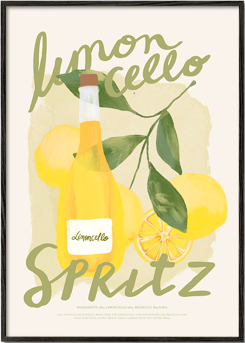 Art de cuisine Limoncello Spritz illustré