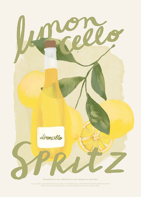 Art de cuisine Limoncello Spritz illustré